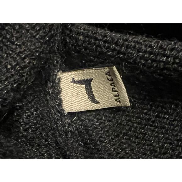 Peruvian Link woman’s XL Alpaca lined zip sweater Aztec southwestern black - Picture 8 of 9